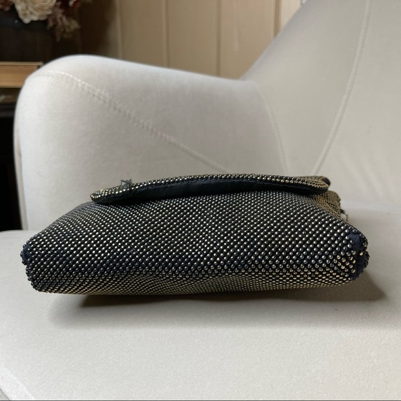 90s Vintage Black Gold Studded Shoulder Bag Chain Strap Retro Fun - Picture 5 of 6